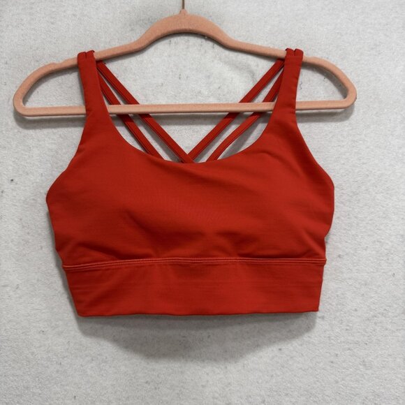 Lululemon Other - Lululemon Sports Bra Womens 10 Red Longline Strappy Crossback Yoga Top LW2AV0S